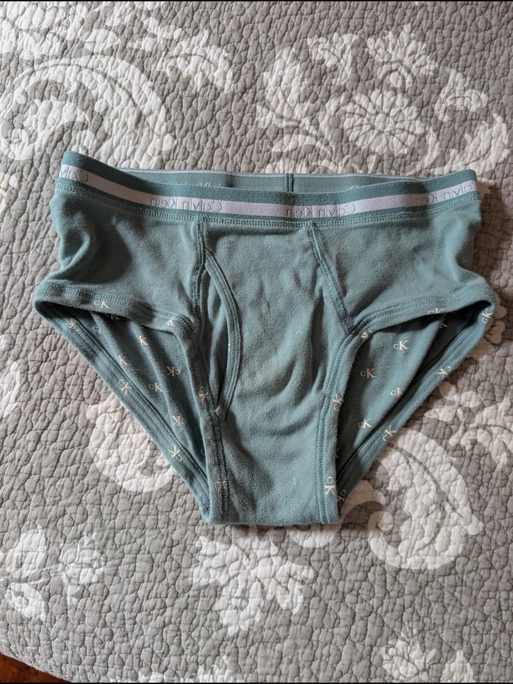 Calvin Klein Men’s Light Teal Logo Briefs - Picture 4 of 5